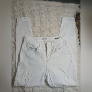 Judy Blue Womens White Mid-Rise Distressed Stretch Skinny Fit Jeans 9/29